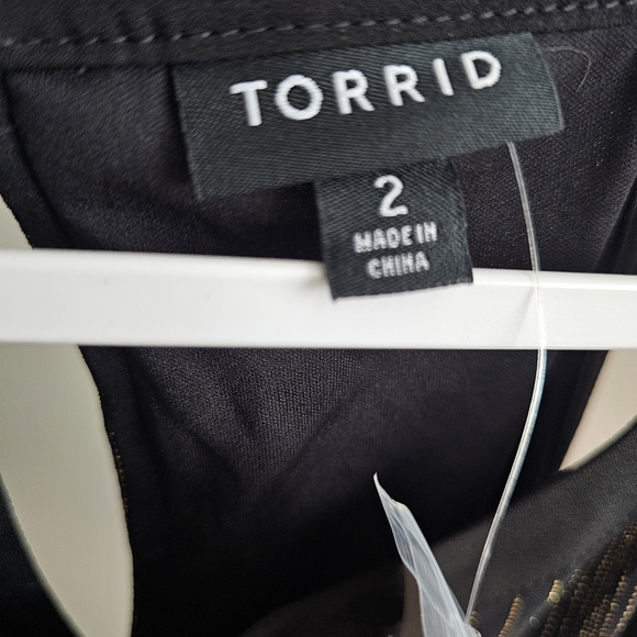 Torrid Black & Gold Stripe Goddess Tunic Top Multi Plus Size 2 2X 18 20 - Picture 7 of 7